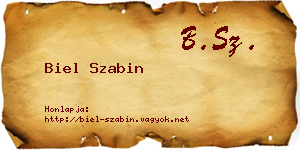 Biel Szabin névjegykártya